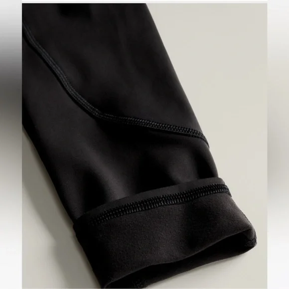 NWOT Athleta Rainier Tights Fleece Lined Black (Large) - Picture 10 of 12